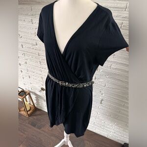 Express Midi Black Wrap Dress, Size M